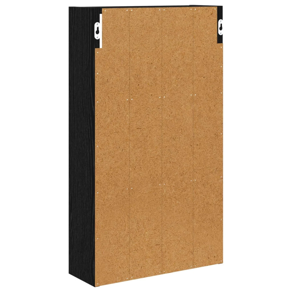 Armadio da Bagno | Mobile da Bagno a muro Rovere Nero 40 x 14 x 70 cm