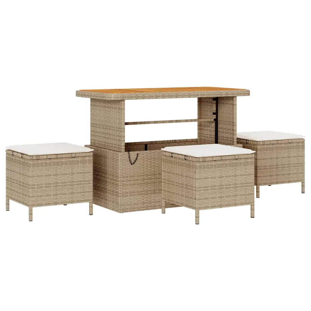 Set Divano da Giardino con cuscino 13 pcs Beige e Crema
