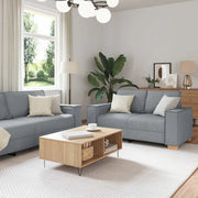 Divano 3 pcs Grigio chiaro 220 x 80 x 84 cm Tessuto misto lino 3324609