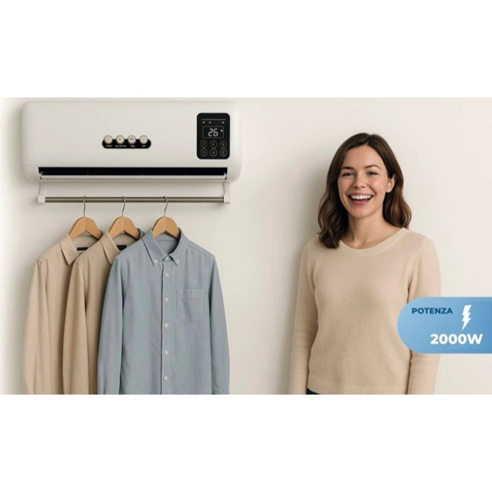 Trade Shop - Climatizzatore Con Asta Appendiabiti Condizionatore Controllo Aria Fredda/calda 2000w -