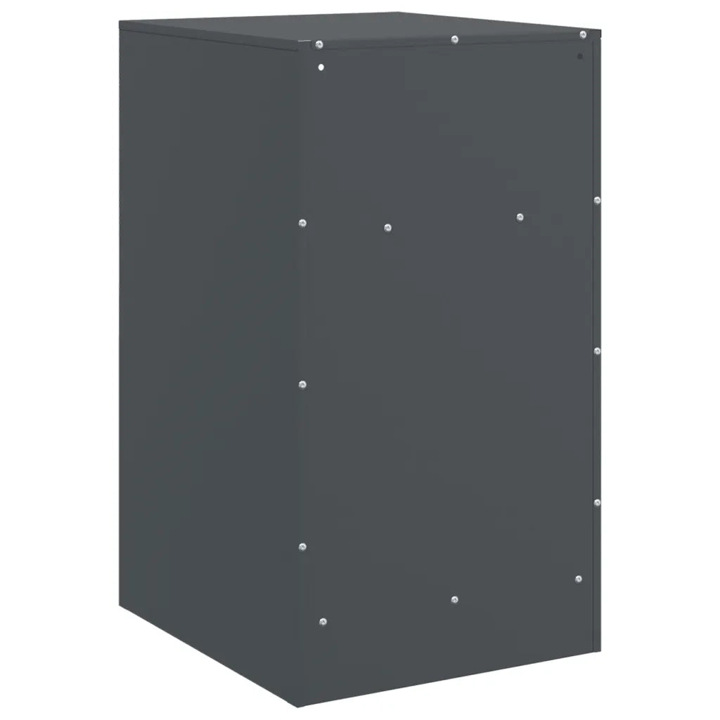 Comodino | Armadio da Notte | Mobiletto da notte Antracite 34,5x39x62 cm in Acciaio