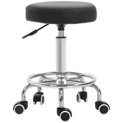 Sgabello con Ruote ¨C zephmum ¨C Nero, Imbottito, Regolabile 50-64 cm
