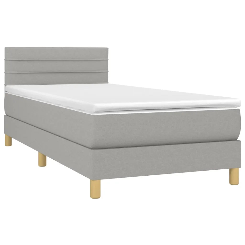 Giroletto a Molle con Materasso-Struttura Letto Grigio Chiaro100x200 cm Tessuto 228575