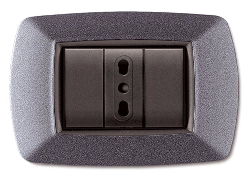 10pz placca life mod. living vulcanizzato grigio chiaro 3posti cod:ferx.41553
