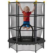 Trampolino per Bambini ¨C Xylo ¨C ?140 cm con rete di sicurezza, acciaio e plastica, portata 50 kg, nero