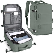 Borsa da Viaggio Grande per Donne, Borsa da Viaggio a Vuoto con Pompata per Bagaglio Hand Luggage per Uomini, Zaino da Campeggio Acquaparato per Sport All'Aperto, Zaino da Giorno Pratico per Uomini con Porta Scarpe e Porta Laptop 35,5 cm