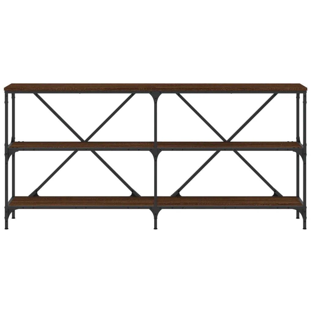 Tavolo Consolle Rovere Marrone 160x30x75 cm Multistrato e Ferro 832852