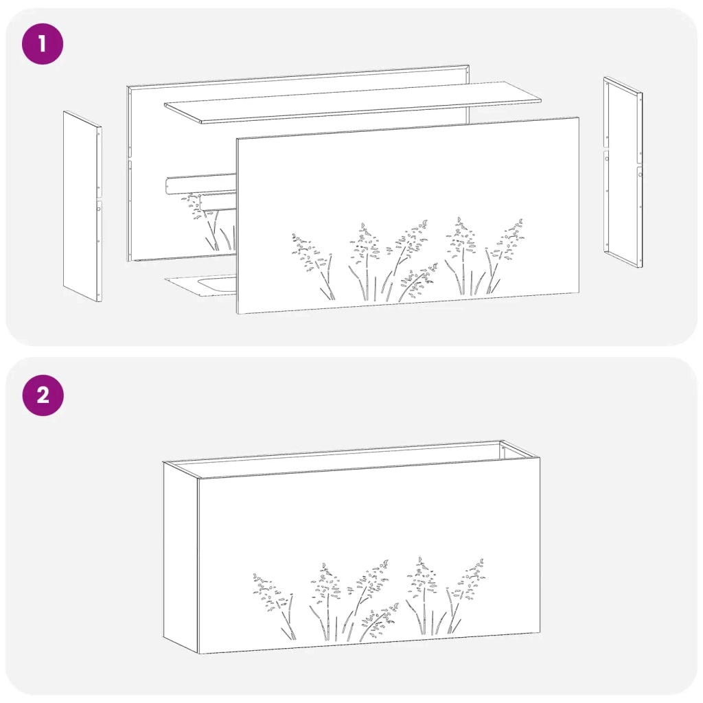 Vaso da giardino Nero 100 x 30 x 49 cm 8005862