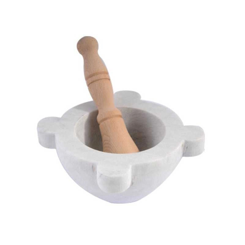 Mortaio Marmo con Pestello Legno 10