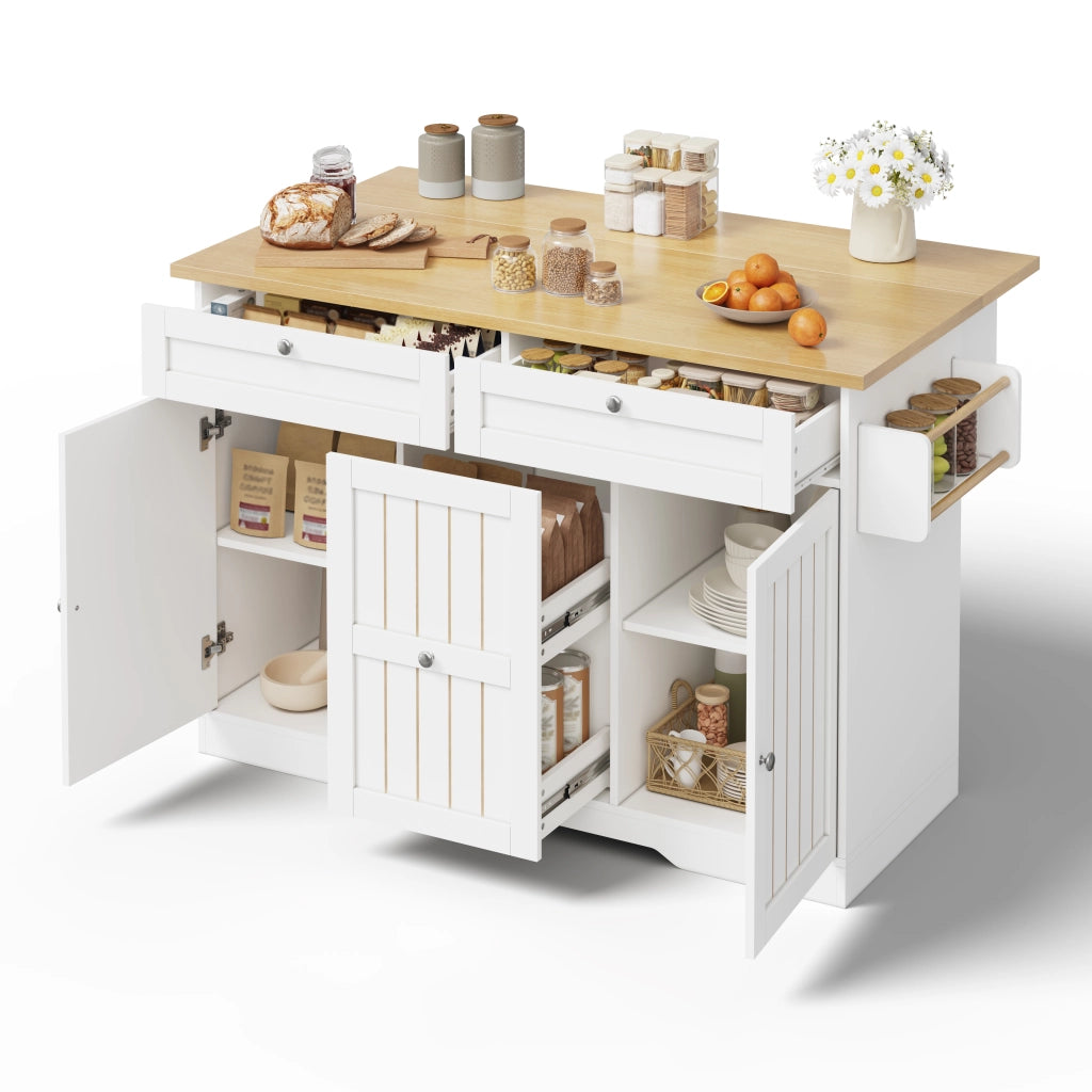 Carrello da cucina con piano ribaltabile; 2 cassetti verticali; 2 cassetti grandi e ruote; per cucina