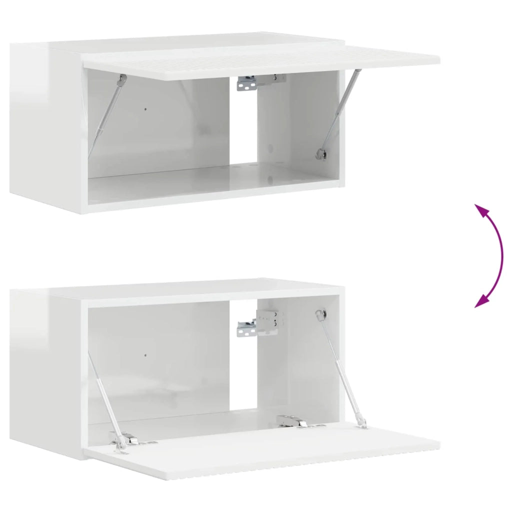 Set mobile TV 6 pcs Bianco Lucido Legno multistrato 3409127