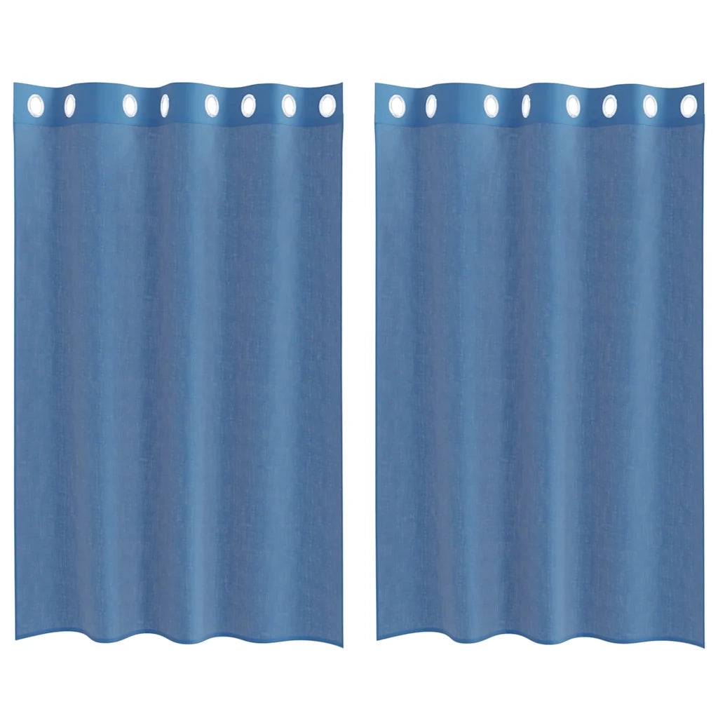 Tende in Voile con Occhielli 2 pz Blu Reale