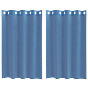 Tende in Voile con Occhielli 2 pz Blu Reale