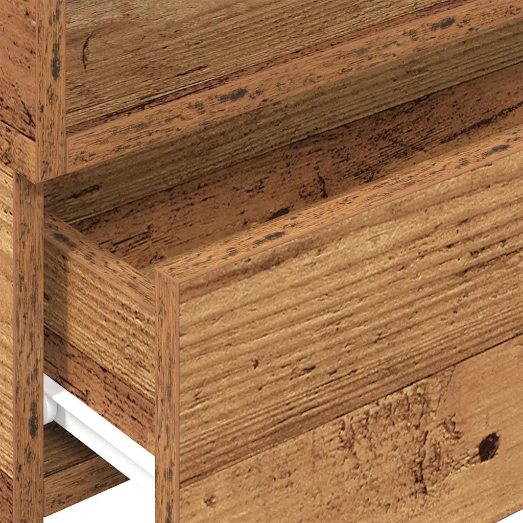 Comodino | Armadio da Notte | Mobiletto da notte a Muro Legno Antico 45x26x28,5 cm