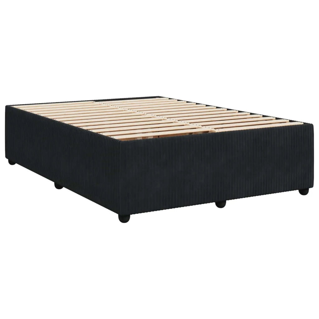 Letto box spring con materasso Nero 160 x 200 cm Velluto 3451705