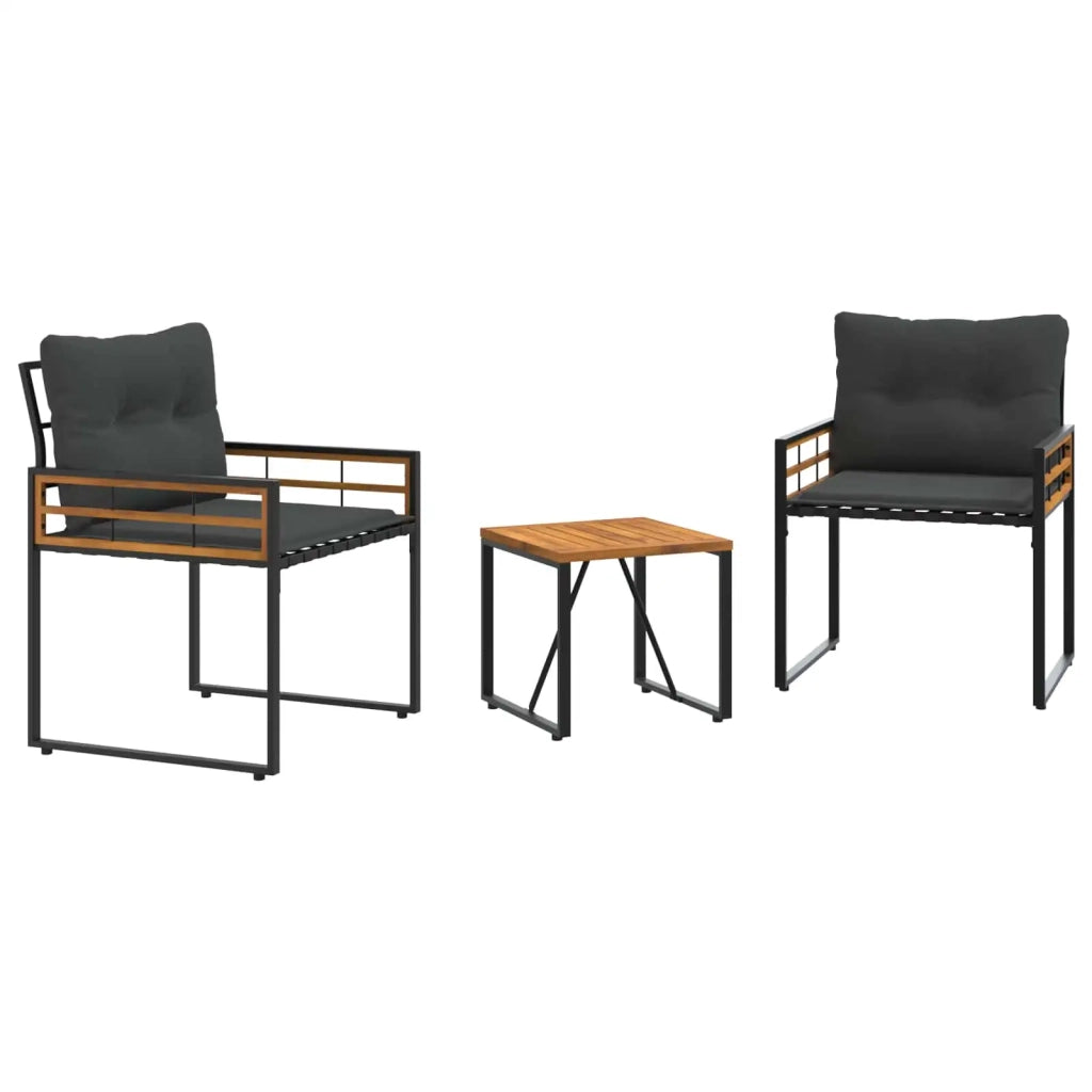 Set di Mobili da Esterno con cuscino 3 pcs Grigio tenue