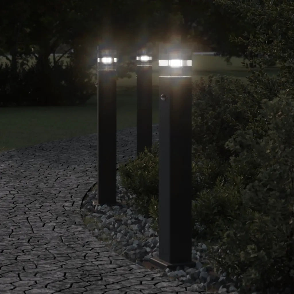 Lampade Terra per Esterni con Sensori 3 pz Nere 80cm Alluminio CFW6710938