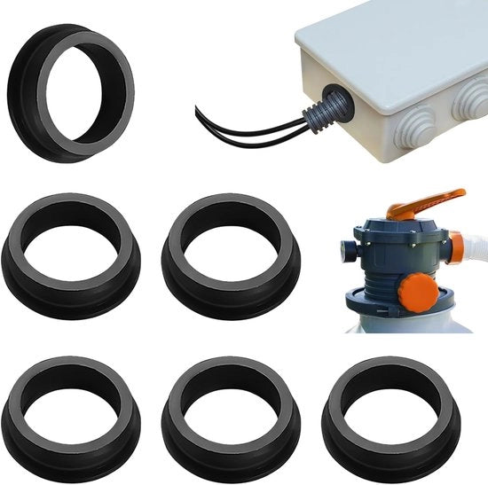 Set di O-ringen 6 pezzi - Gomme di sigillaggio - Chiavi di ingranaggio - Sigillanti per pompe di filtraggio sabbioso - Materiale duraturo - Resistente alle alte temperature