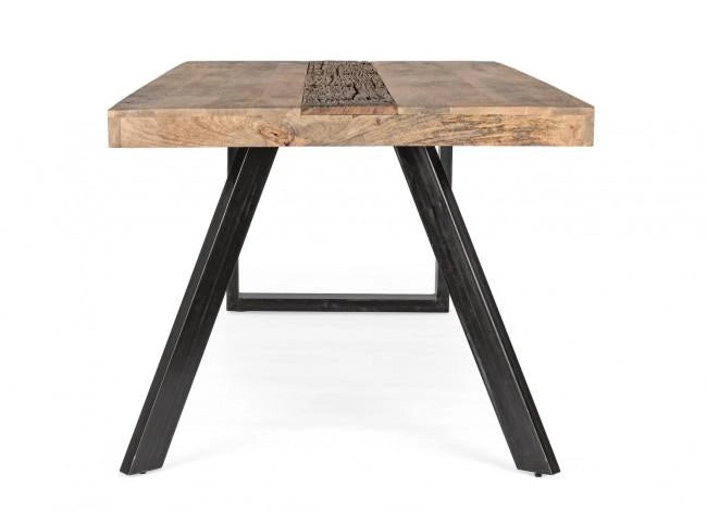 Tavolo da Pranzo 200x100x77 cm in Acciaio e Legno