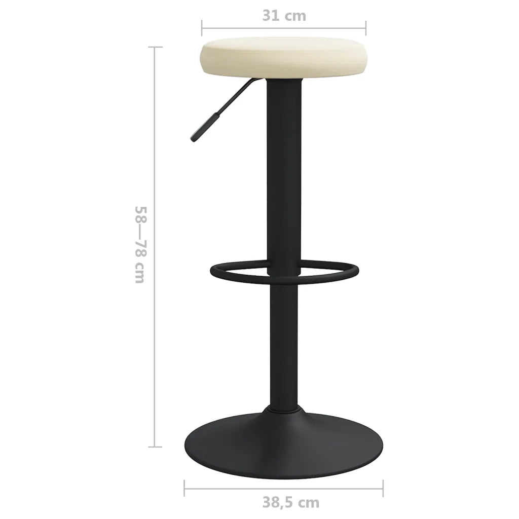 Sedie da Bar 2 pz Crema in Velluto 333142