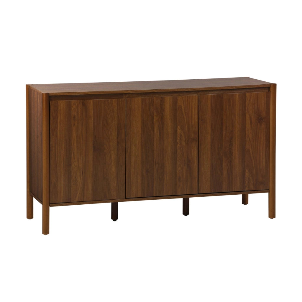 Credenza decorazione legno 3 ante 140cm, noce