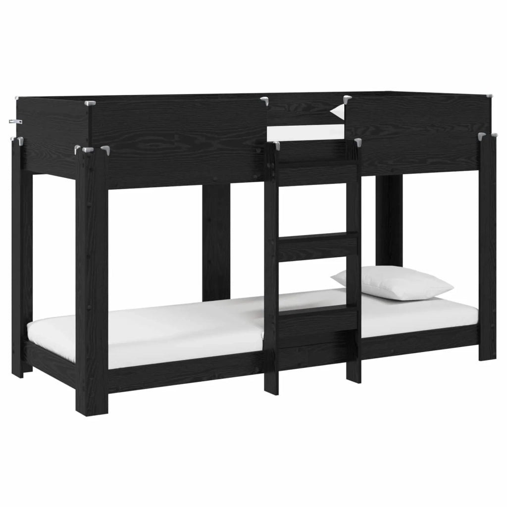 Letto a Castello per Bambini Rovere Nero 75 x 190 cm 3410540