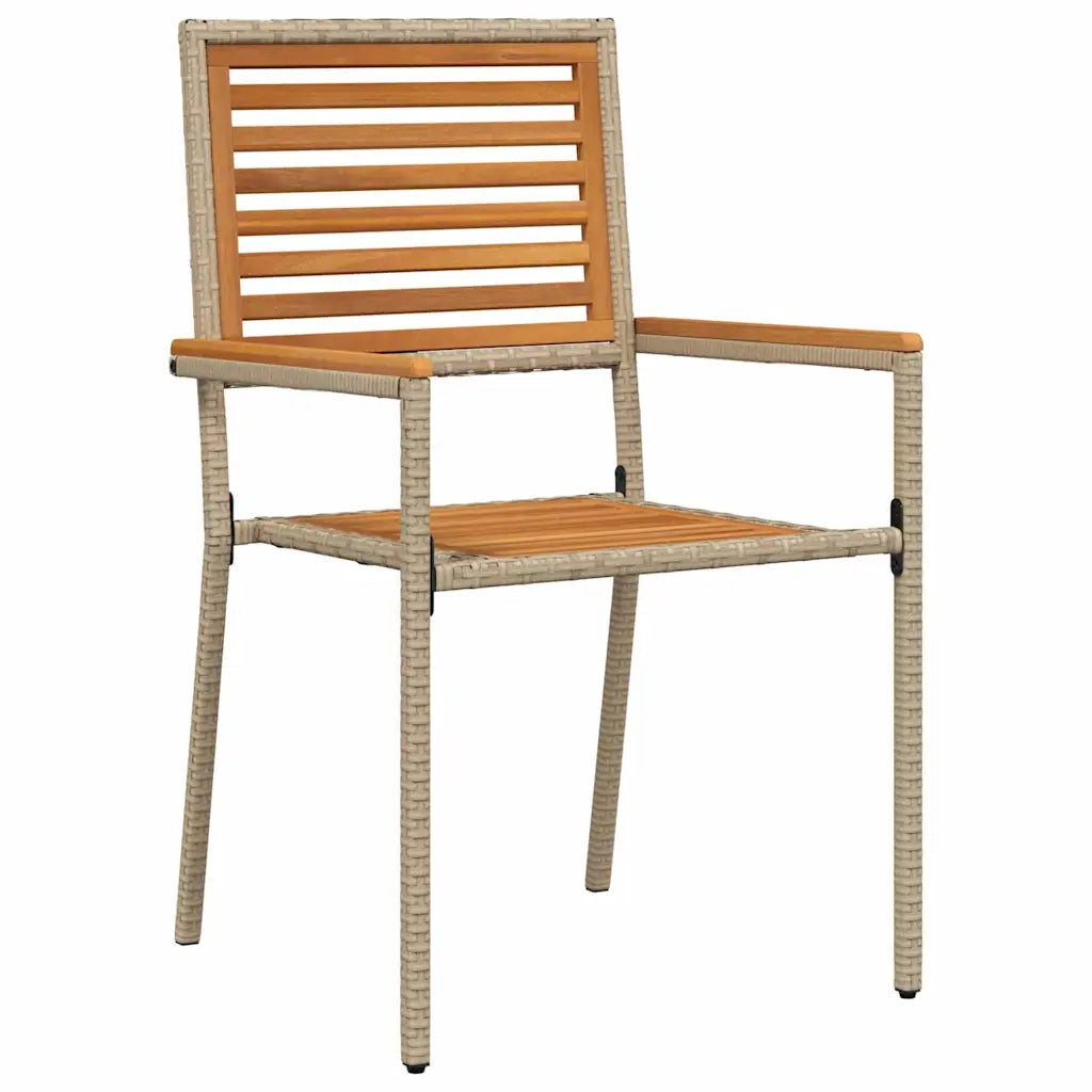 Set da Pranzo per Giardino 7 pcs Beige e Marrone polyrattan