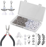 Accessori per chiavi - 350 pezzi - Accessori per matrimoni - Legering - Argento/Bianco - Materiale robusto - Accessori per chiavi