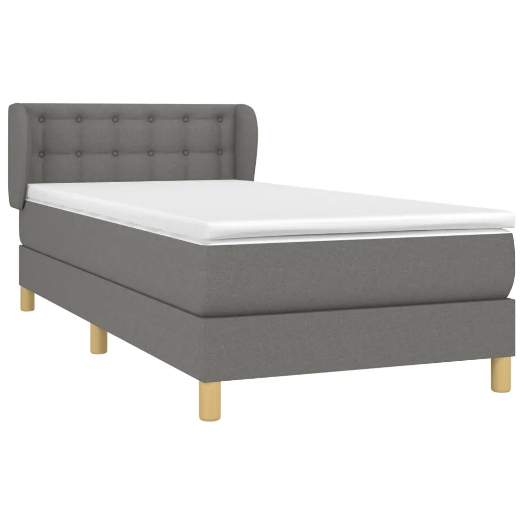 Giroletto a Molle con Materasso Grigio Scuro 80x200 cm Tessuto 3127078