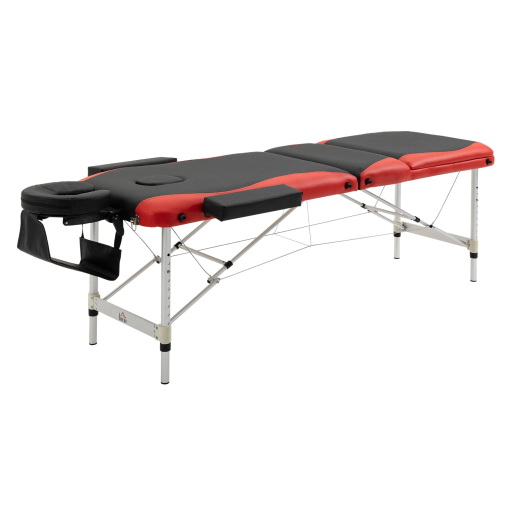 Letto Massaggio Portatile con Testiera e Braccioli ¨C zephmum ¨C Rosso