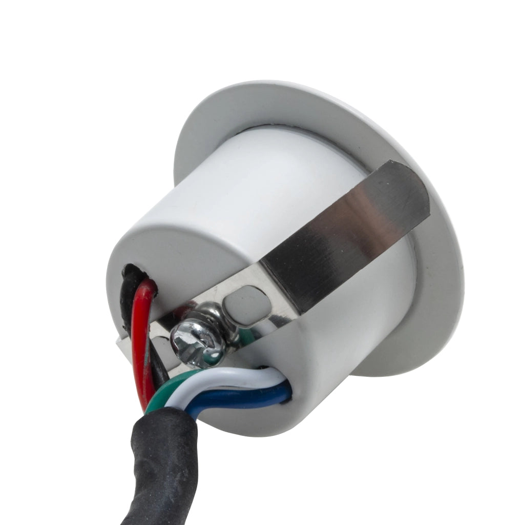 Mini faretto LED RGB RGBW SPOT incasso 25mm 2W 24V sincronizzabile DMX512 punto luce cromoterapia 5 fili RGB+3000K