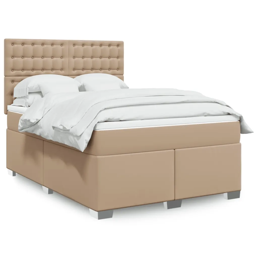 Giroletto a Molle con Materasso Cappuccino 160x200cm Similpelle 3290731