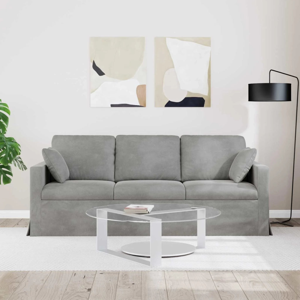 Divano Grigio chiaro 198 x 78 x 80 cm Velluto