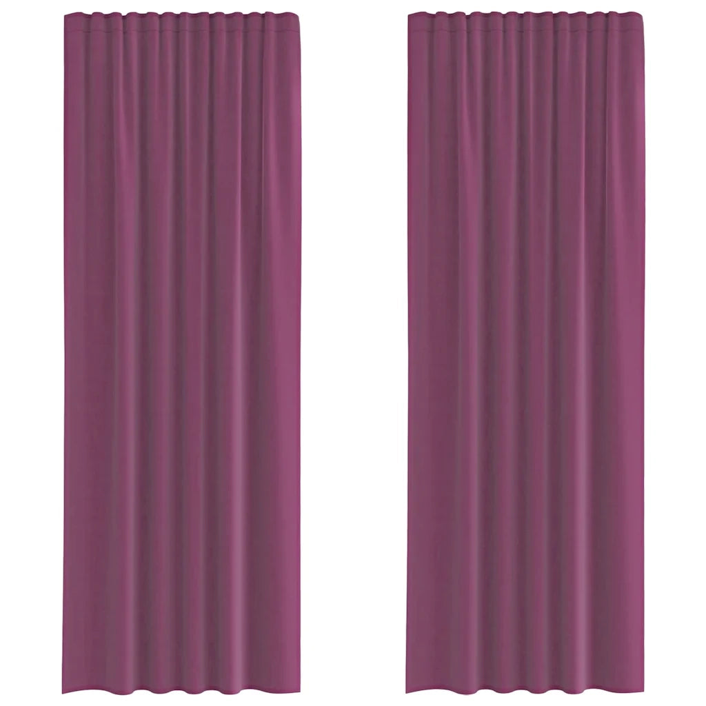 Tende in Voile con Tasche per Aste 2 pz Viola