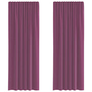 Tende in Voile con Tasche per Aste 2 pz Viola