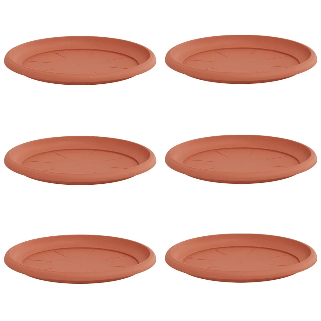 Vassoio Rotondo per Fiori 6 pz Rosso Mattone ? 27 x 2,5 cm CFW8051009
