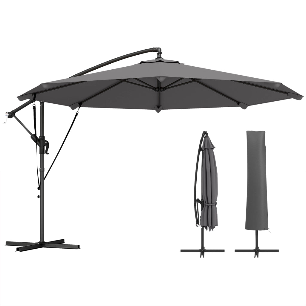 Ombrellone da Giardino ¨C Minimal ¨C Grigio Scuro