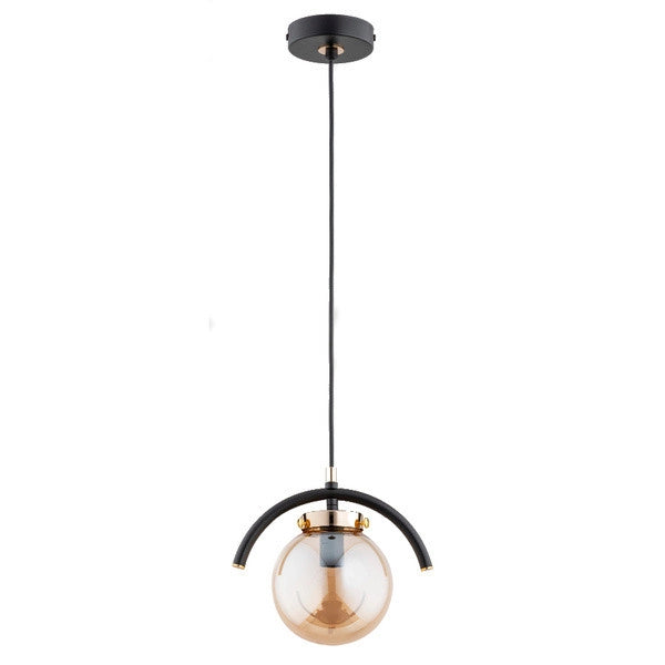 Lampada sospensione Korda nero oro metallo E14 10W Alfa