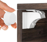 Blocco Magnetico per Bambini – Chiusura per Armadi e Lavello – 12 Clic per 3 Chiavi – Sicurezza per Bambini in Cucina – Bianco
