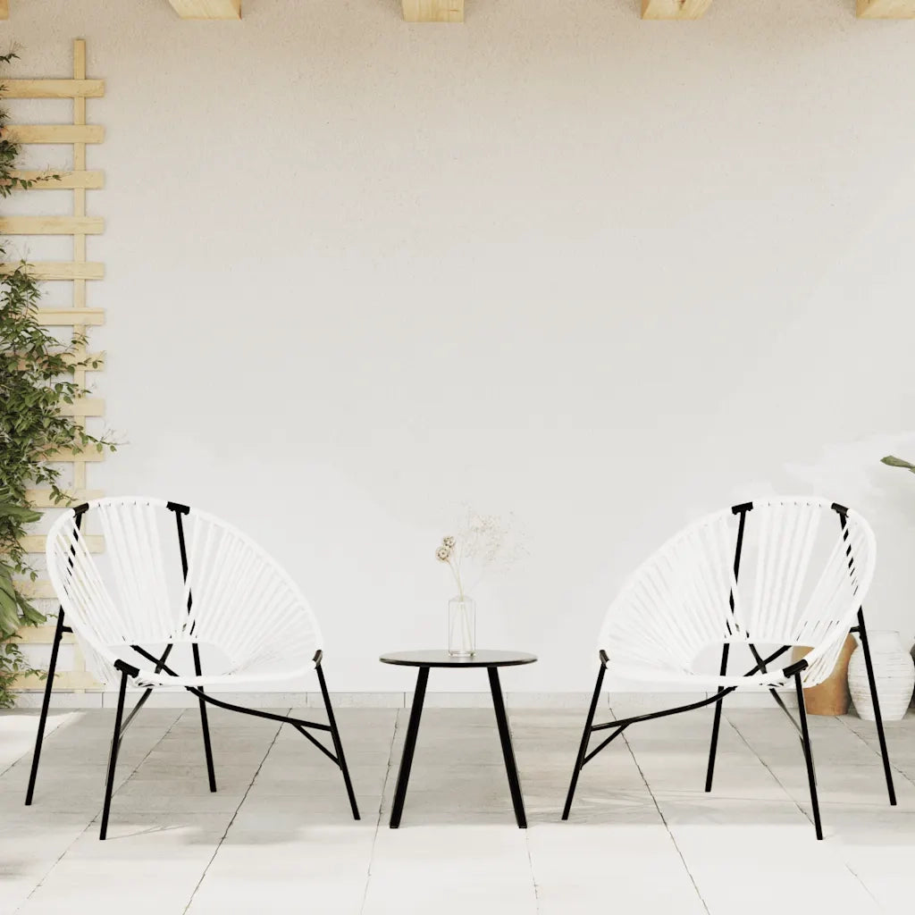 Sedia da Uovo da Giardino in Polyrattan Nero e Bianco 4009288