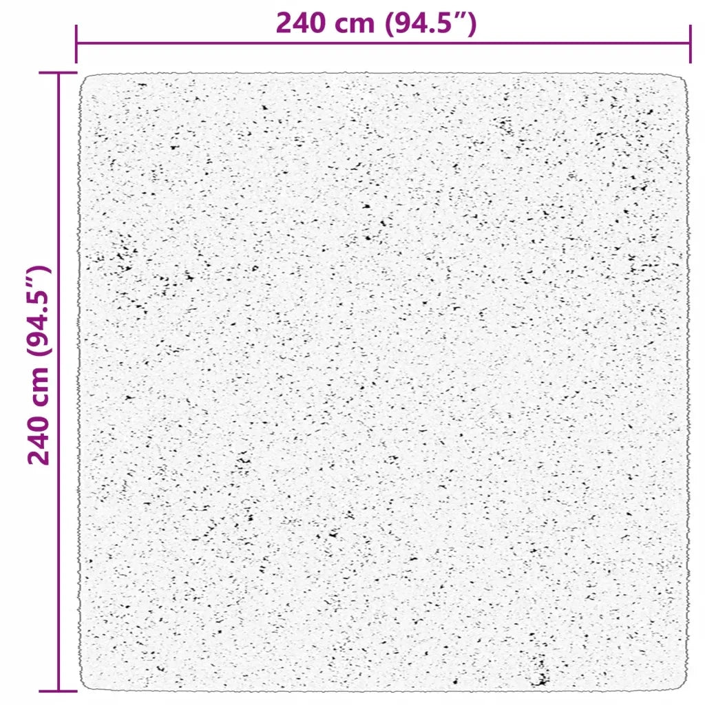 Tappeto a Pelo Corto HUARTE Morbido e Lavabile Crema 240x240 cm 375044