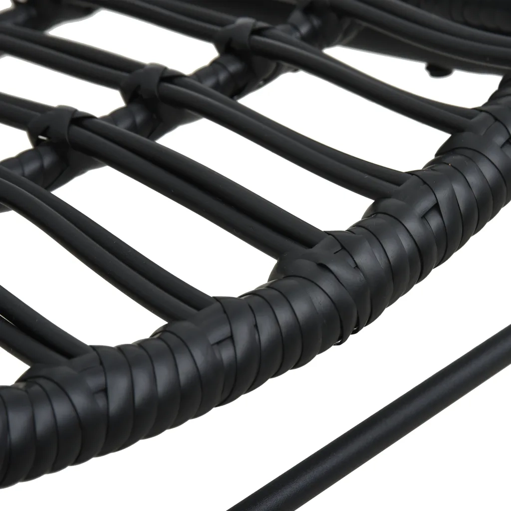 Sedia da Giardino in Polyrattan Nera 48581