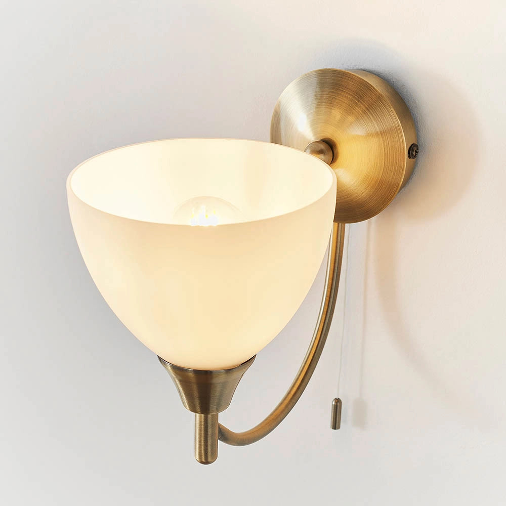 Applique retrò ottone anticato con tirante E14 Endon