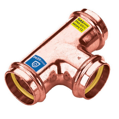 T IN RAME A PRESSARE FFF ACQUA/GAS- Diam. 28- FRABO- pezzi 1