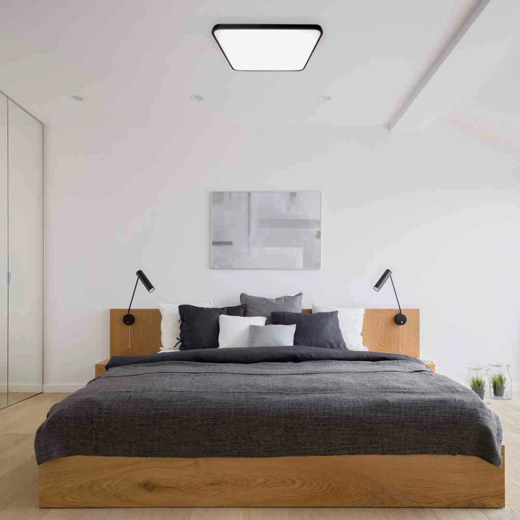 Plafoniera LED Milagro Fabio quadrata 37cm 23W nera