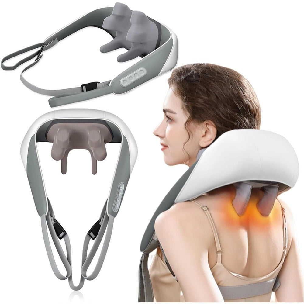 Trade Shop - Massaggiatore Per Collo Schiena Spalle Gambe Calore Massaggiante Ricaricabile 5d -