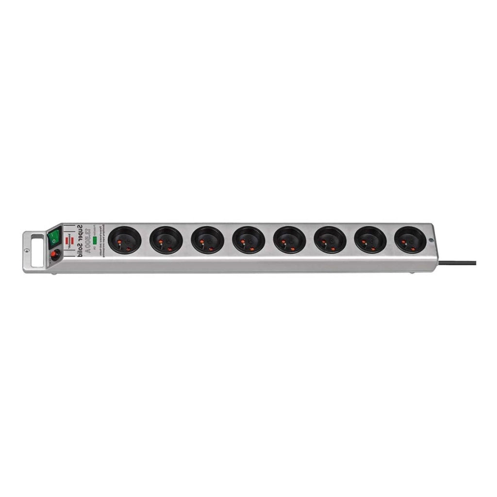 Limitatore di sovratensione multiplo con 8 prese universali super solide Argento Brennenstuhl