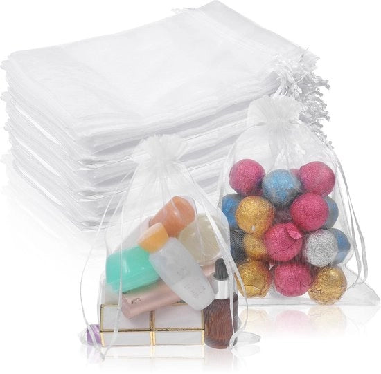 Pacchi di organza 50 pezzi - 15 x 20 cm - Pacchi di regalo con cordino - Pacchi per gioielli - Sacchetti riciclabili - Materiale di alta qualità
