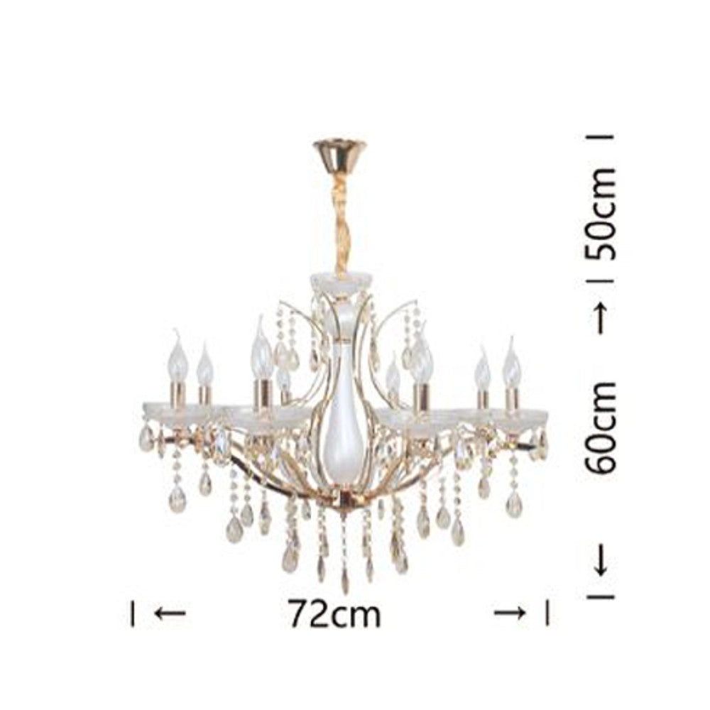Trade Shop - Lampadario A Sospensione Soffitto Classico 8 Bracci E14 Effetto Cristallo A60-8 -