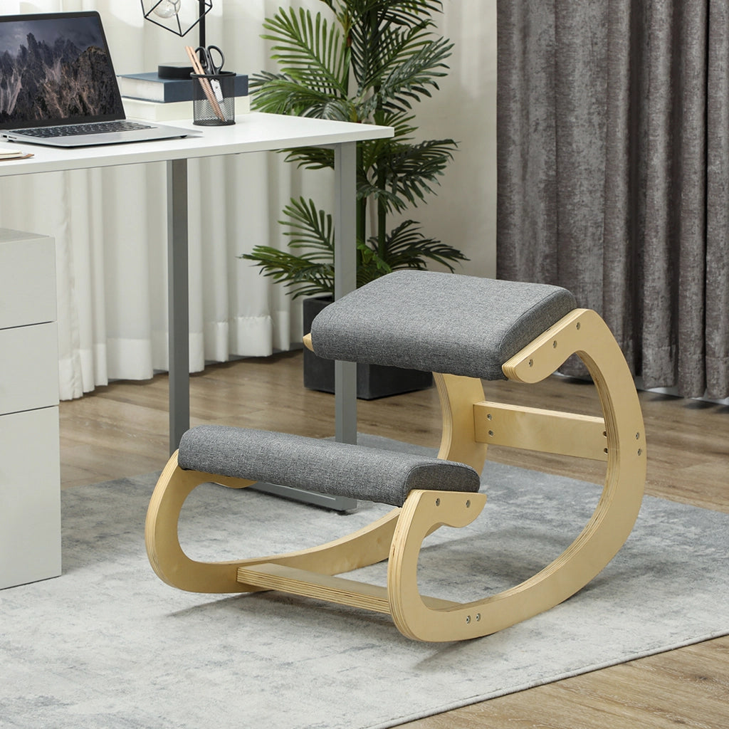 Sgabello ergonomico da ufficio con schienale ¨C Zephmum ¨C Grigio